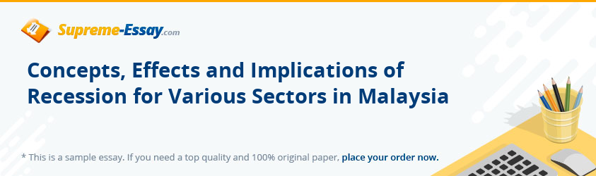 Concepts, Effects and Implications of Recession for Various Sectors in Malaysia