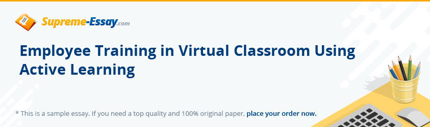 Employee Training in Virtual Classroom Using Active Learning
