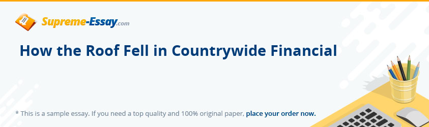 How the Roof Fell in Countrywide Financial