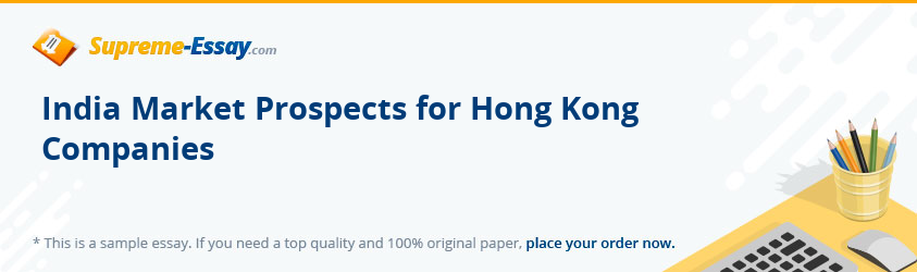 India Market Prospects for Hong Kong Companies