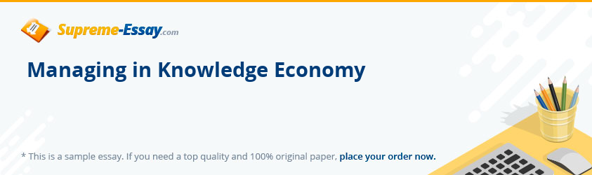 Managing in Knowledge Economy