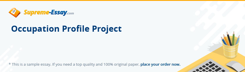 Occupation Profile Project
