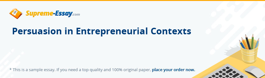 Persuasion in Entrepreneurial Contexts
