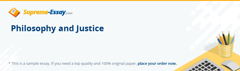Philosophy and Justice