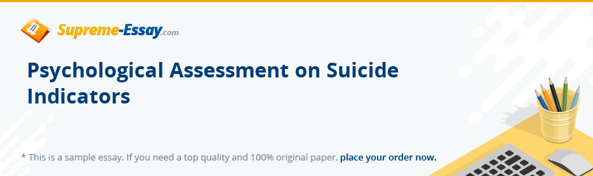 Psychological Assessment on Suicide Indicators