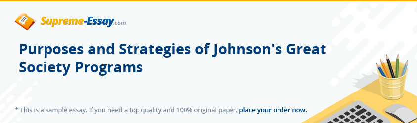 Purposes and Strategies of Johnson's Great Society Programs