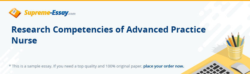 Research Competencies of Advanced Practice Nurse