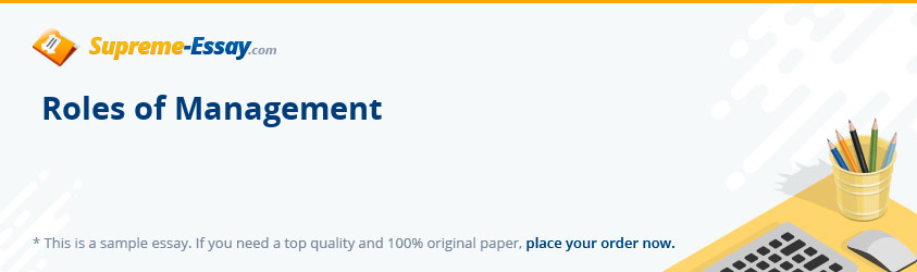 Roles of Management