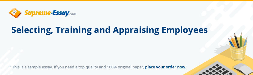 Selecting, Training and Appraising Employees