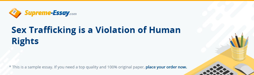 Sex Trafficking is a Violation of Human Rights