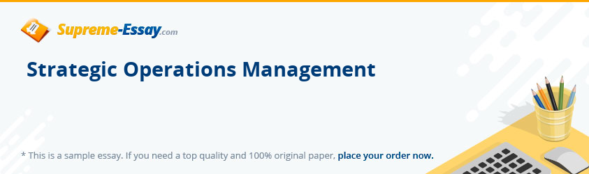 Strategic Operations Management