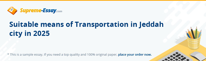 Suitable means of Transportation in Jeddah city in 2025
