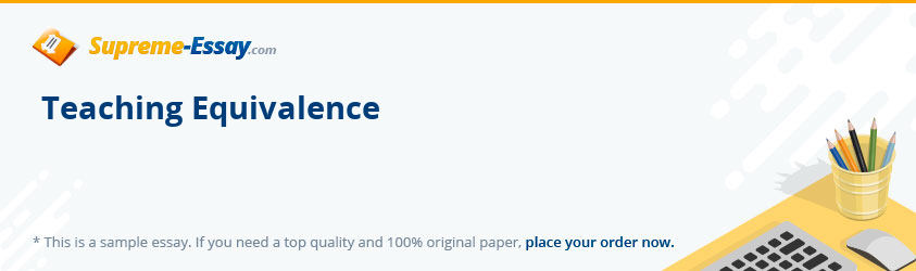 Teaching Equivalence