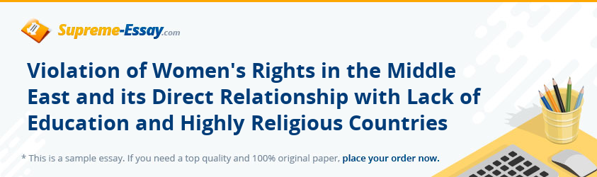 Violation of Women's Rights in the Middle East and its Direct Relationship with Lack of Education and Highly Religious Countries